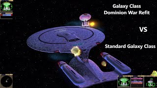Galaxy Class Dominion War Refit VS Stock Galaxy Class | Star Trek Ship Battle | Bridge Commander |