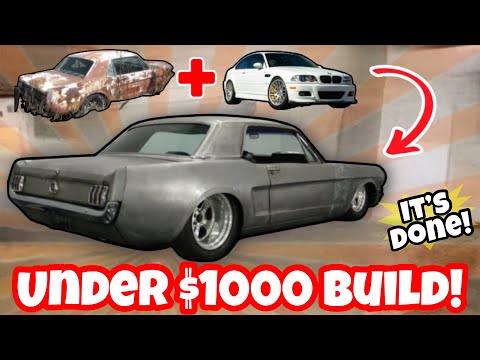 UNDER $1000 DOLLAR BUILD IS FINISHED! MUSTANG BMW CHASSIS SWAP ON ULTRA CHEAP BUDGET!