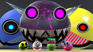 Robot Pacman vs Cartoon Cat vs Ms-Pacman vs Scary Pacman is a Rehearsal to go to Lava Monster Pacman