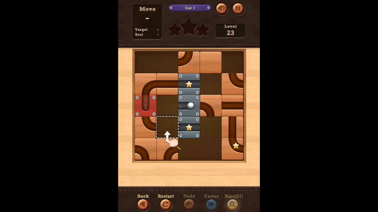 Roll the Ball slide puzzle Star I Pack Level 23 Solution