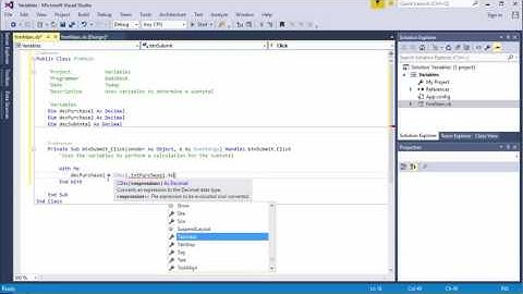 Visual Basic Variables