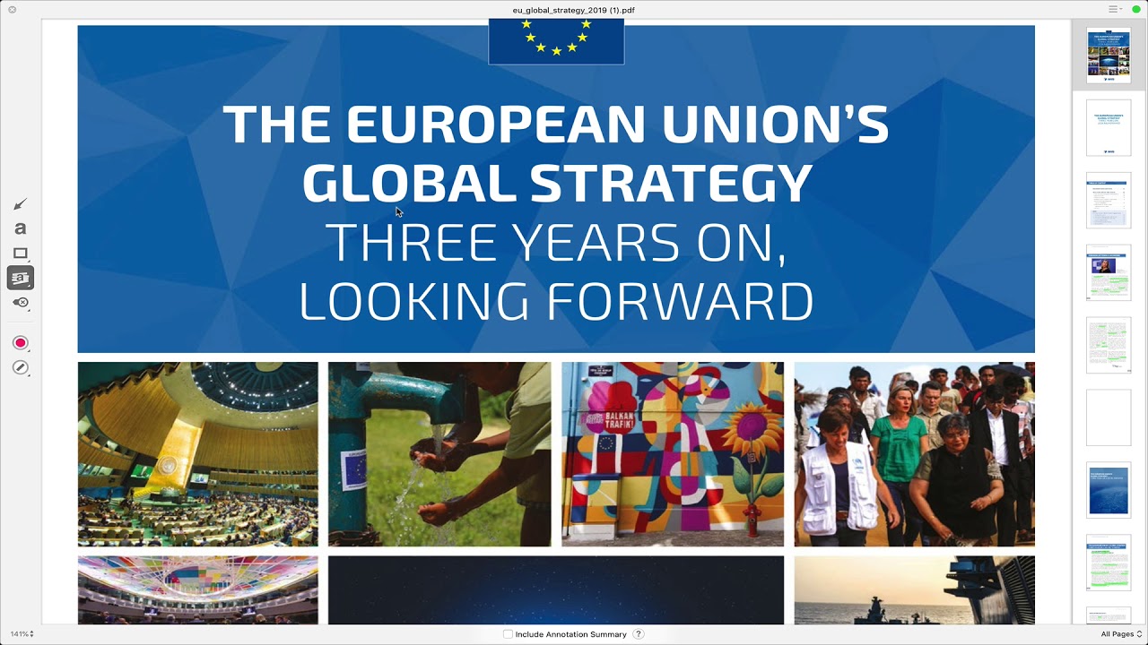 Review and commentary to the EU Global Strategy
