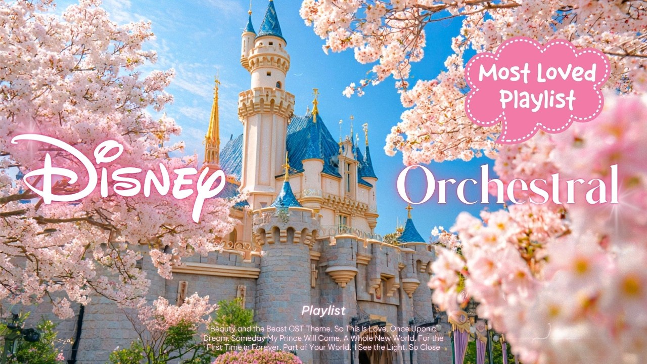 🏰 Disney Springtime Orchestral 🌸 Soothing BGM for Pure Relaxation ☁️ ...