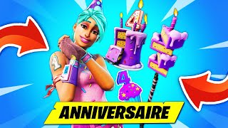 Guide Complet Des Defis Du 4e Anniversaire De Fortnite 21 Lancer Cadeau Manger Danser Gateau Youtube