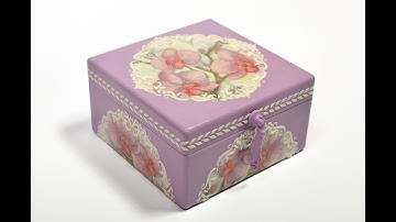 Decoupage box with napkin and template-DIY