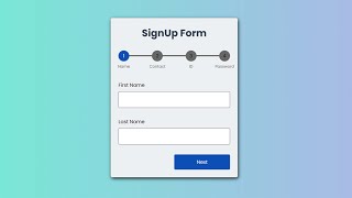🦶🏼Multi Step Form With Progress   HTML CSS &amp; JavaScript