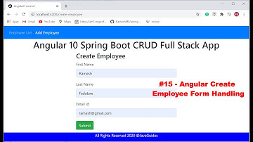 Angular + Spring Boot CRUD Full Stack App - 15 - Angular Create Employee Form Handling