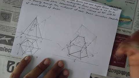 Isometric projection of sectional solid clarification (hexagonal pyramid )