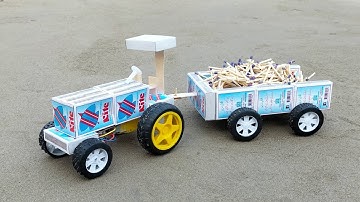 How to make remote control tractor from matchbox|Diy dc motor tractor