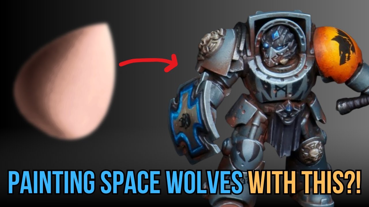 Рисование космических волков с помощью губки для макияжа