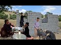 🐐 Milking the goats and 🏡 The final stage of building the hut wall