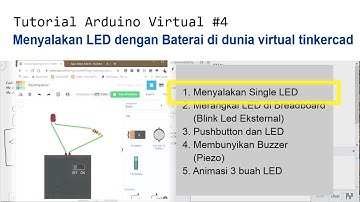 Arduino Virtual#04. Menyalakan LED dengan Baterai di dunia virtual tinkercad.