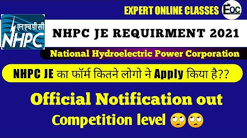 NHPC OFFICIAL UPDATE 2021/ NHPC JE EXAM UPDATE/ TOTAL NUMBER OF CONDIDATE APPLIED IN NHPC / NHPC JE