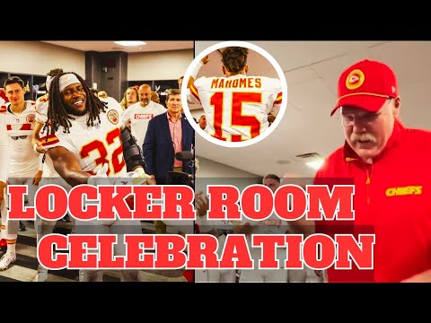 Travis Kelce and the Chiefs Locker Room Celebration after pull MASSIVE