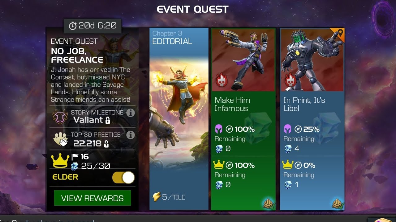 Marvel Contest of Champions- January EQ- Elder Difficulty Quest 6