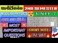 ।।APPLIED PHYSICS-2।। MODERN PHYSICS।।ENERGY-LEVEL।। ONE-SHOT।। Important Questions।।DIPLOMA-2nd SEM