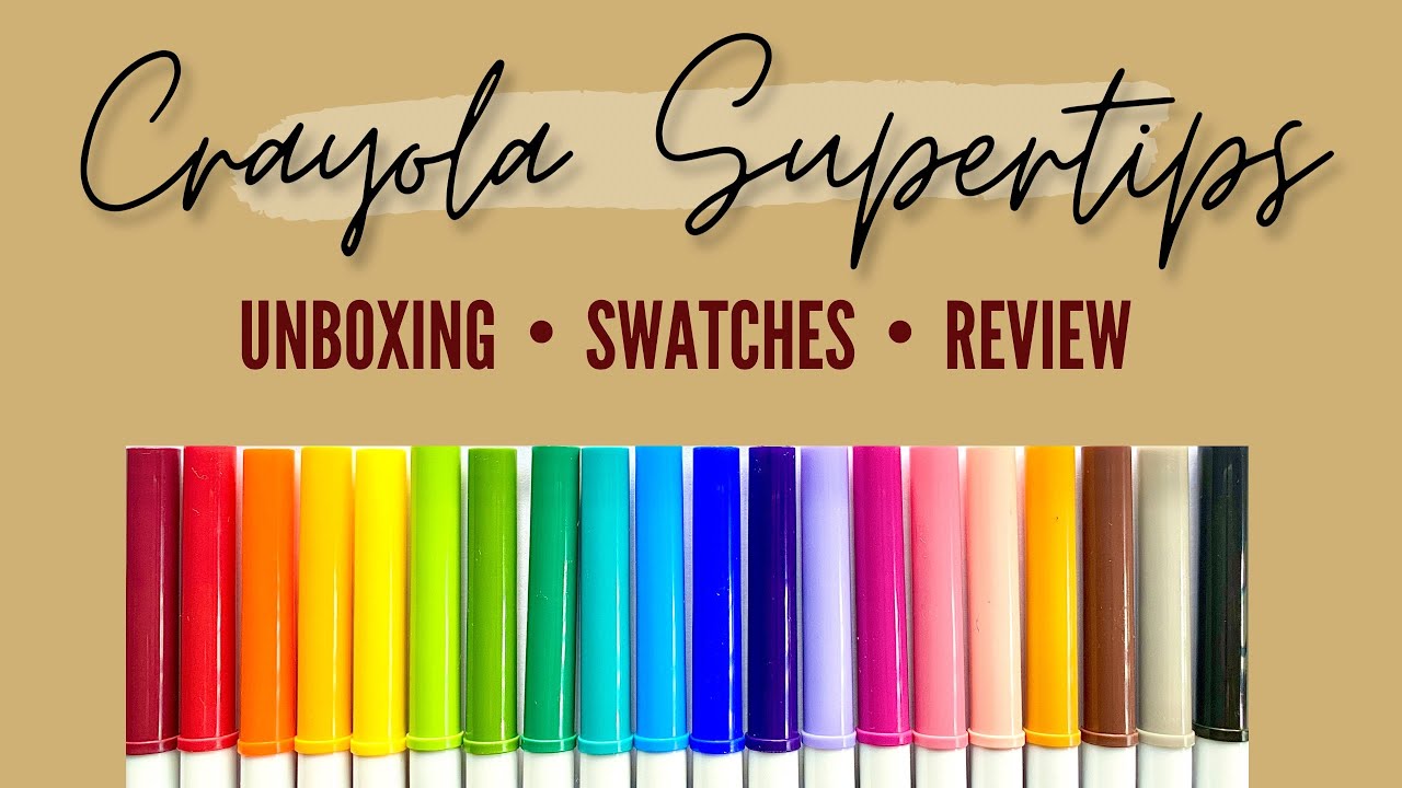 Crayola Supertips Washable Markers Unboxing • Swatches • Review, Stationery Pen Test