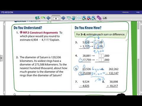 Savvas realize Math book Grade 4. Estimate sums and ...