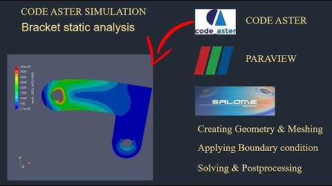 Bracket fea analysis using code aster|salome meca tutorial|paraview |tut-53