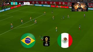 Brazil vs Mexico | FIFA World Cup 2026 Quarter-finals | eFootball PES 2021 Simulation screenshot 2