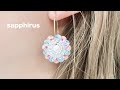 【ビーズステッチ】スワロフスキー＃6428で作るフラワーピアスの作り方☆ How to make flower earrings / Swarovski #6428/pearls/seed beads