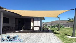 SUNNY GUARD Sun Shade Sail 10' x 13' Rectangle Sand UV Block Review