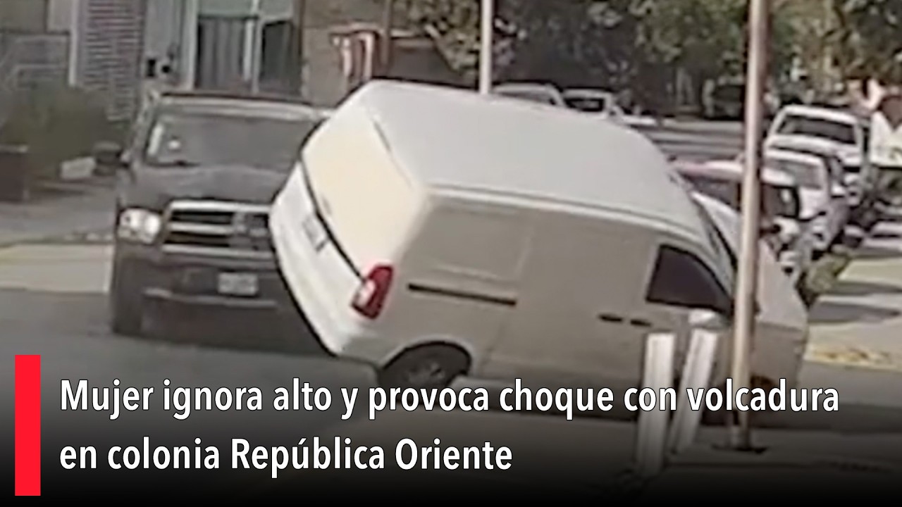 Abuelita ignora alto y provoca choque con volcadura en colonia República Oriente