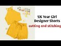 Designer cutwork Top and Shorts||Top and shorts For 6 to 7 year girl