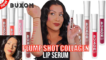 *new*BUXOM PLUMP SHOT COLLAGEN INFUSED LIP SERUM + NATURAL LIGHTING LIP SWATCHES | MagdalineJanet