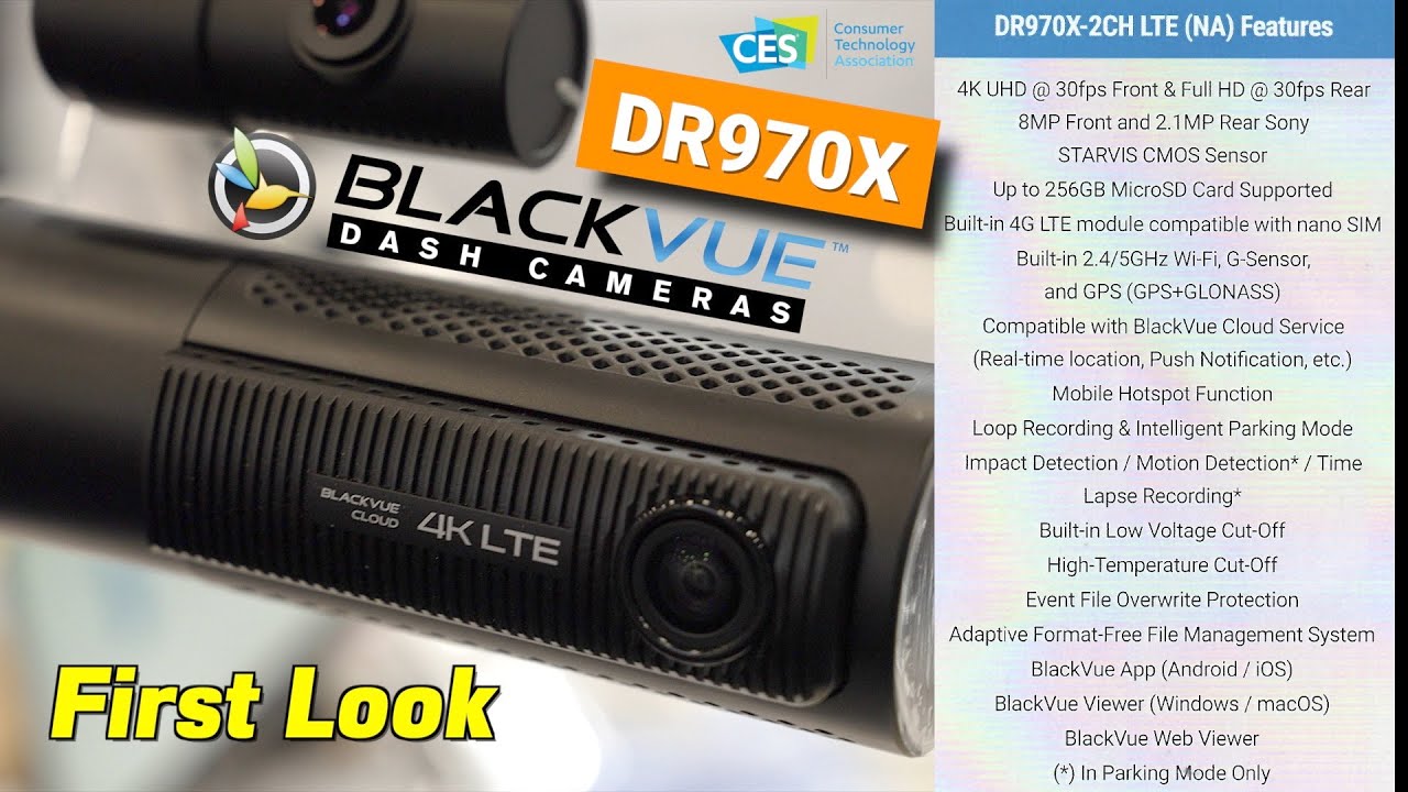 BlackVue DR970X-2CH LTE Dual Lens 4K Dash Cam With SIM Card