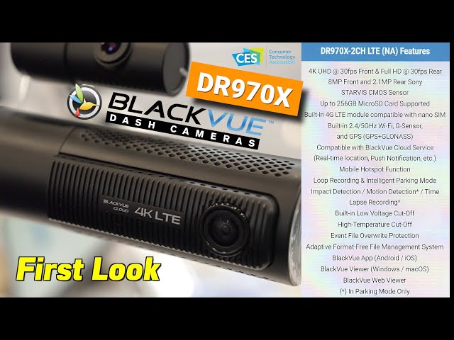 BlackVue DR770X-2CH-LTE 1080p LTE Front + Rear Dash Cam With SIM Card