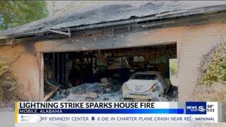 Lightning strike sparks house fire