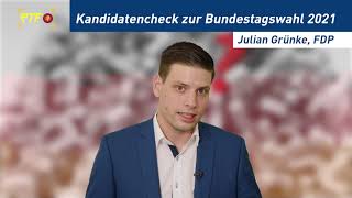 Kandidaten-Kurzcheck zur Bundestagswahl 2021 mit Julian Grünke, FDP, Wahlkreis Tübingen