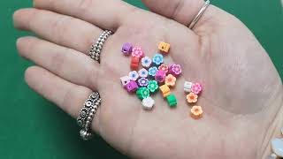 Mixed-Colour Polymer Clay Flower Beads 4mm x 6mm Pack Of 30 HA24200