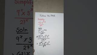 Easier simplification. #exponents #algebra #maths