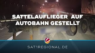 Unbekannte stellen Sattelauflieger quer auf Autobahn bei Bremen
