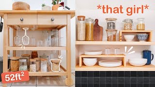 small rental kitchen aesthetic hacks & diys