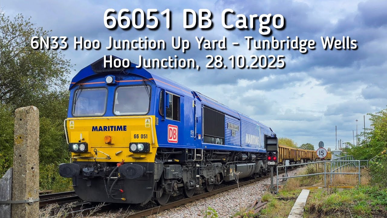 66051 DB Cargo, 6N33 Hoo Junction Up Yard - Tunbridge Wells, Hoo Junction, 28.10.2025