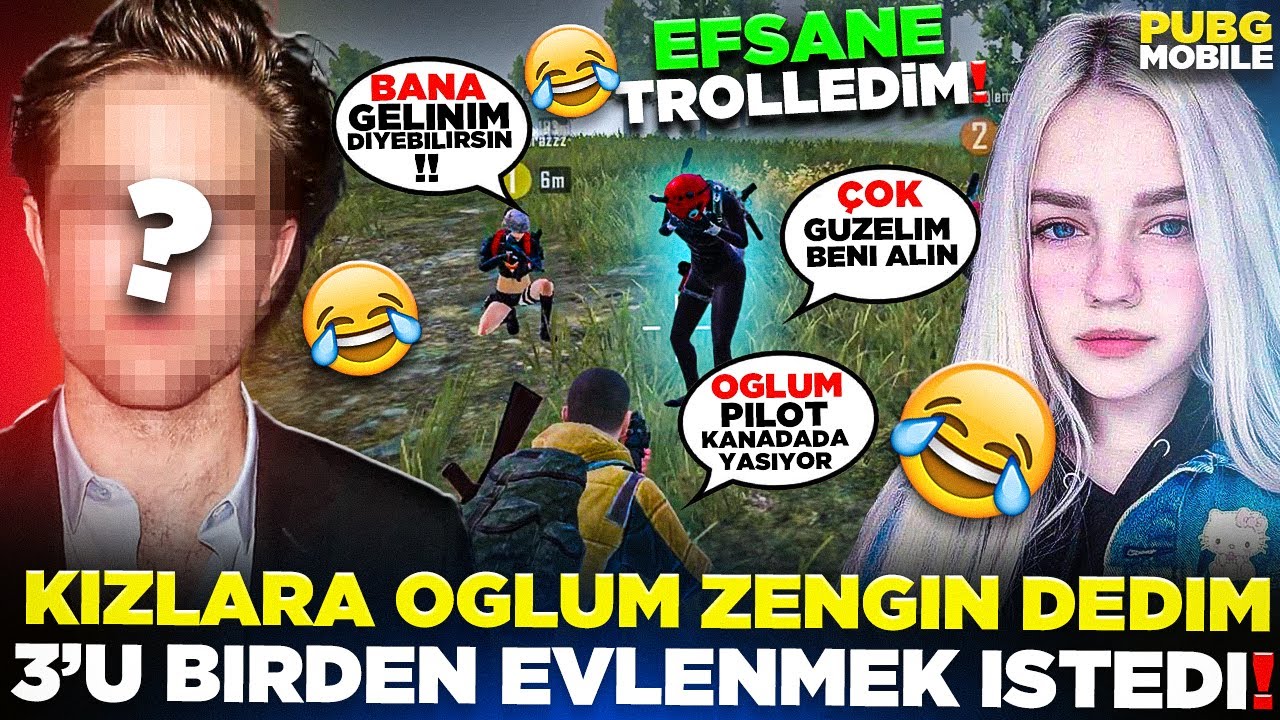 KIZLARA OĞLUM ZENGİN DİYİNCE 3'Ü BİRDEN EVLENMEK İSTEDİ!! 🤣 EFSANE TROLLEDİM 🤣 | PUBG MOBILE