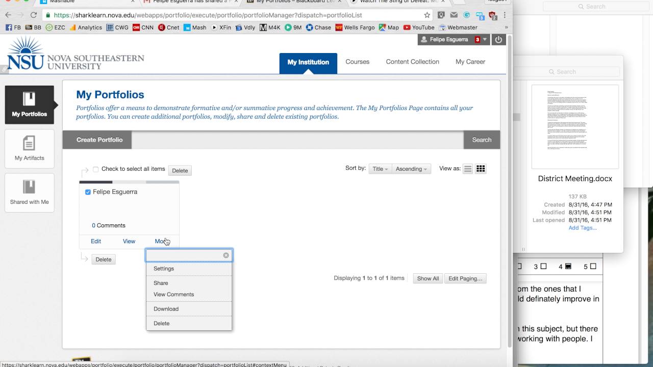 NOVA portfolio instructions