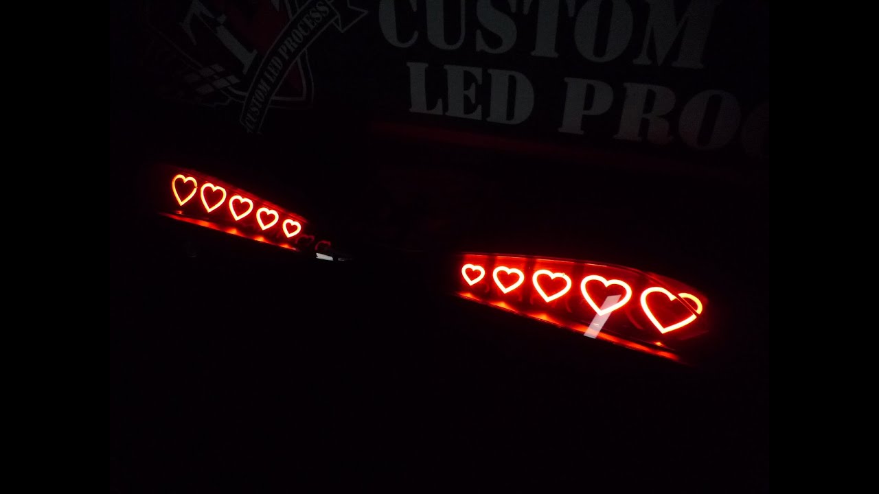 S.F.T 90スープラ ハート型 アクリル装飾 LED テール加工 - YouTube