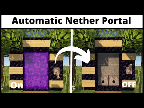 How to make On Off Nether Portal in Minecraft || Automatic Nether Portal Minecraft