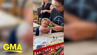 Watch this toddler's sassy reaction when her teacher tells her to color in a frog
