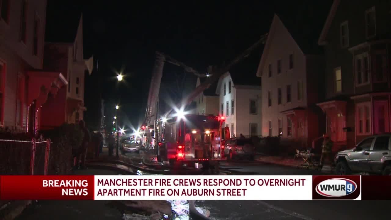 Overnight apartment fire in Manchester displaces 8 people - YouTube