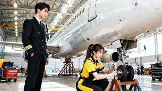 帥氣機長拒絕了所有美女的示愛，卻對那個能徒手擰螺絲、修理飛機的「大力女」修理工一見鍾情，全機場都炸了！#精彩短劇 #短劇全集 #甜寵