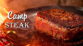 牡蛎とステーキ焼いて酒を飲む焚き火キャンプ