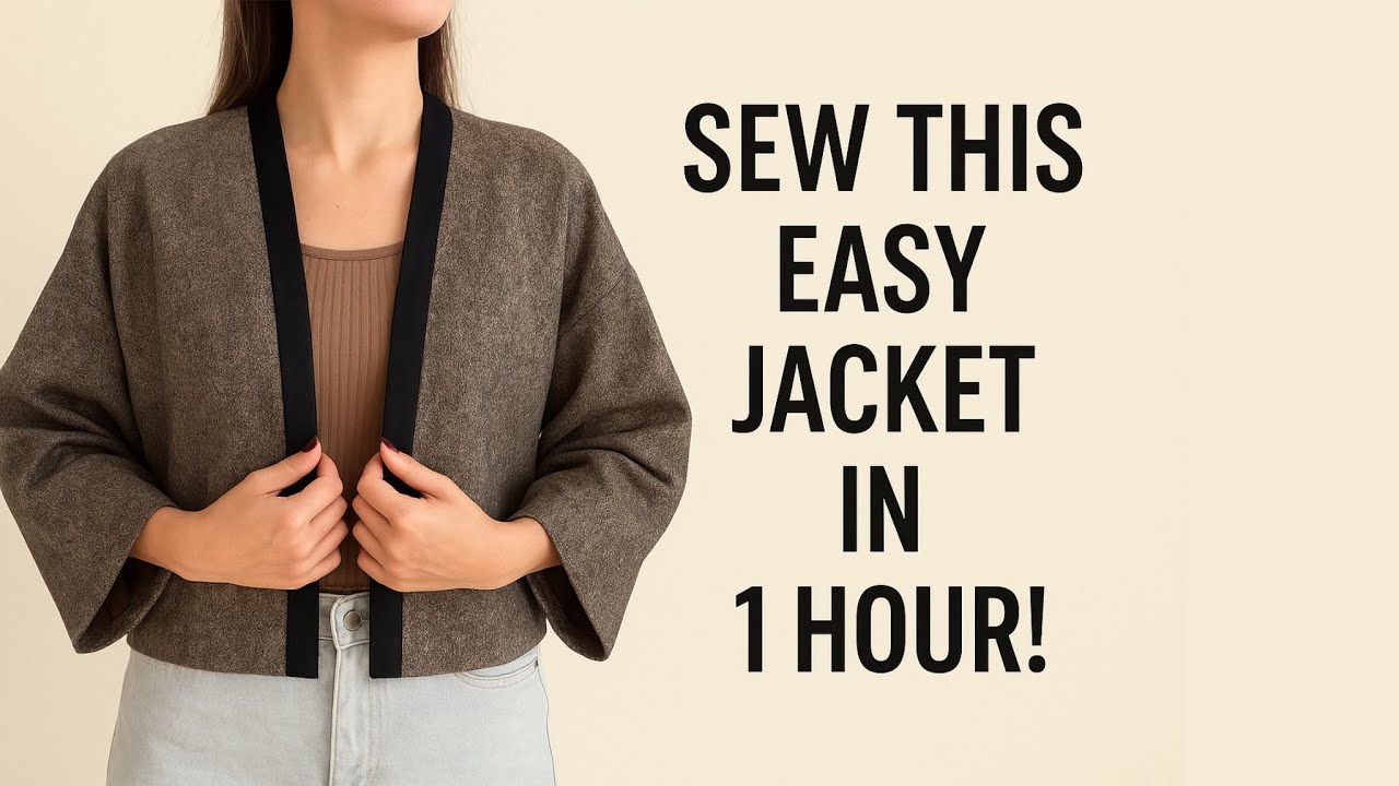 ✂️ Easy Kimono Jacket | No Pattern Sewing Tutorial for Beginners