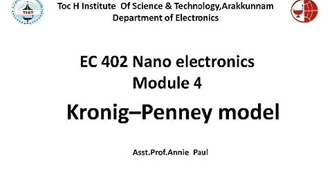 EC 402 Nano electronics-Module IV- Kronig Penney model- Asst Prof Annie Paul