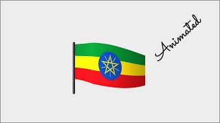 🏁 Animated waving flag of Ethiopia using HTML And CSS screenshot 4