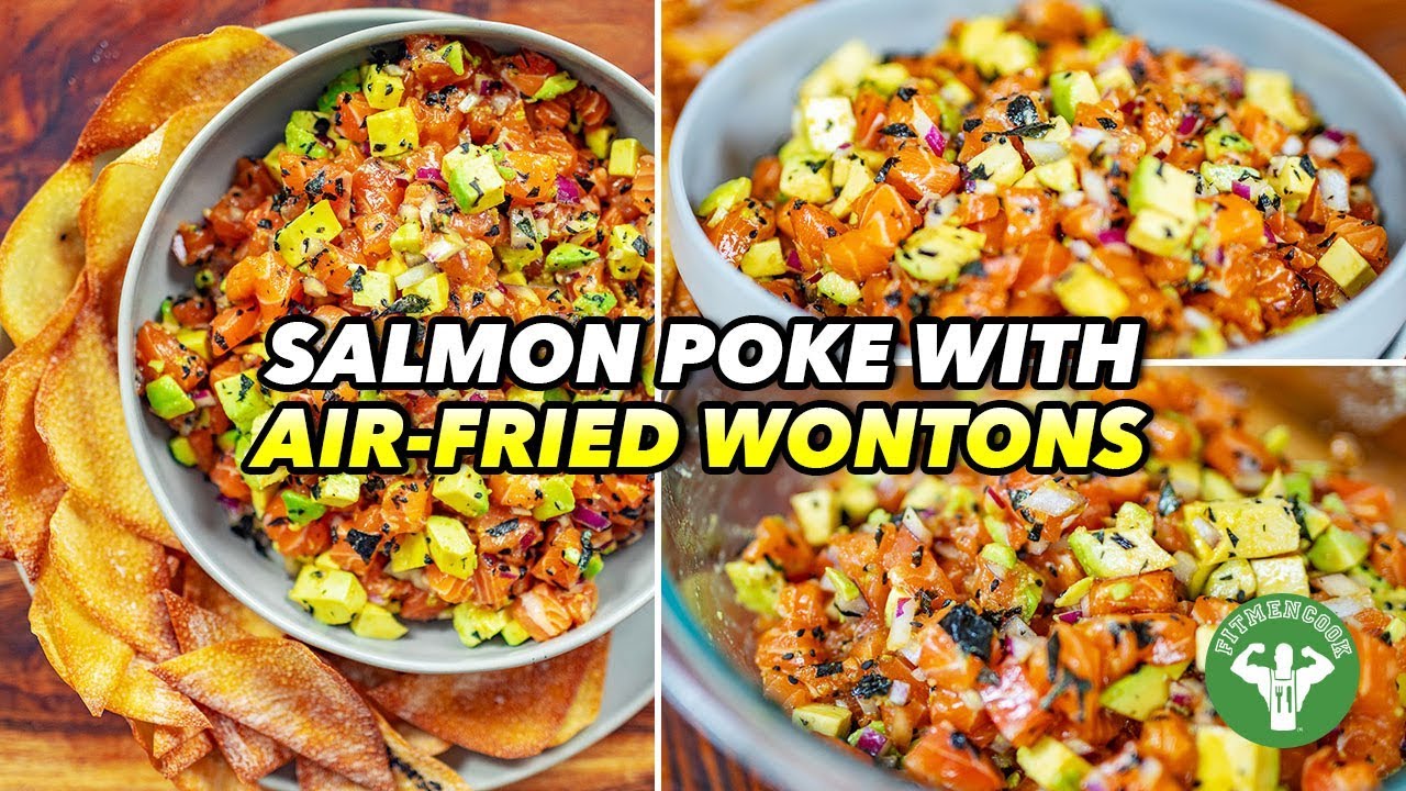 Salmon Poke with Air-fried Wonton Chips